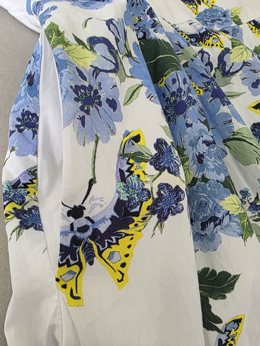 By Anthropologie Cotton Scalloped Midi Dress Floral Butterfly Preppy Size M - Picture 15 of 16